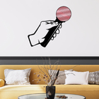 Escultura De Parede Decorativo Musica Microfone Rose 40x38cm