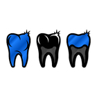 Escultura De Parede Decorativo Profissão Dentista Azul 40x79cm