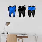 Escultura De Parede Decorativo Profissão Dentista Azul 60x118