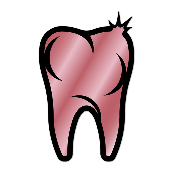 Escultura De Parede Decorativo Profissão Dentista Rose 40x25cm