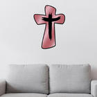 Escultura De Parede Decorativo Religião Cruz Rose 40x28cm
