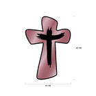 Escultura De Parede Decorativo Religião Cruz Rose 60x43cm