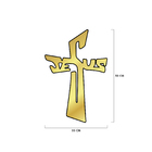 Escultura De Parede Decorativo Religião Jesus Dourado 50x33cm