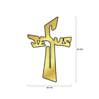 Escultura De Parede Decorativo Religião Jesus Dourado 60x40cm