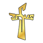 Escultura De Parede Decorativo Religião Jesus Dourado 60x40cm