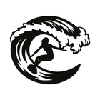 Escultura De Parede Decorativo Surfista Mdf 6mm 40x34cm