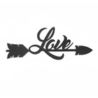 Escultura De Parede Flecha Love - Marrom