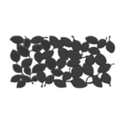 Escultura De Parede Folhas Com Dobra - Preto