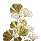 Escultura De Parede Folhas Douradas Metalicas