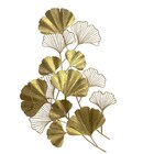 Escultura De Parede Folhas Douradas Metalicas