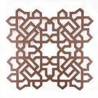 Escultura De Parede Quadrado Árabe - Marrom