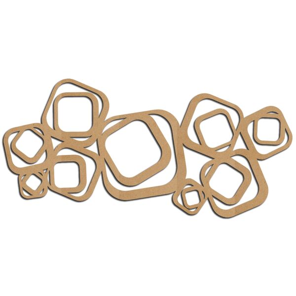 Escultura De Parede Quadro Círculos Abstrato Mdf 6mm