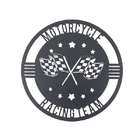 Escultura De Parede Racing Motorcycle - Preto