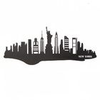 Escultura De Parede Skyline Nova York - Marrom