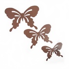 Escultura De Parede Trio Borboleta Vazada - Marrom