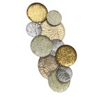 Escultura Decor  Discos Em Tons Dourados