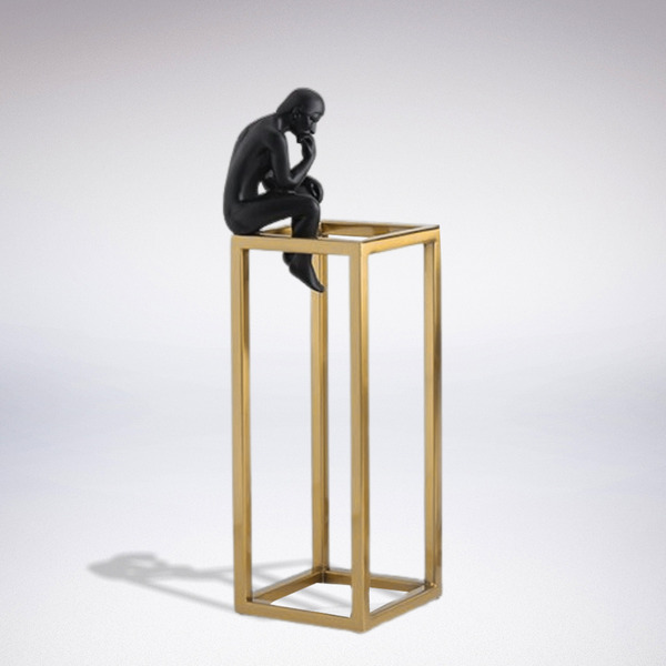 Escultura Decor Abstrata Em Metal Coleção O Pensador 1