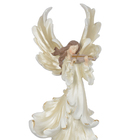 Escultura Decorativa Anjo Natalino Em Resina Branco E Bege 36