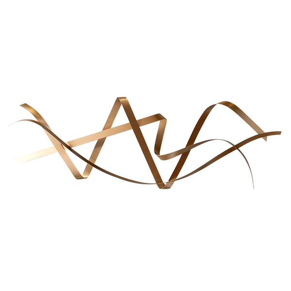 Escultura Decorativa Artesanal Horizontal 03 Dourado 1 60m -