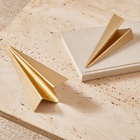 Escultura Decorativa Avião Metal Dourado 16cm 15578  Mart