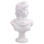 Escultura Decorativa Busto Romano Branco Em Resina 44 5cm Nk0