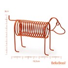 Escultura Decorativa Cachorro Em Metal Terracota 30cm 14362 M