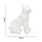 Escultura Decorativa Cachorro Em Resina Branco Mate 26 Cm - I