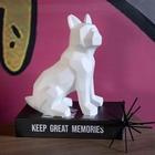 Escultura Decorativa Cachorro Em Resina Branco Mate 26cm - D'