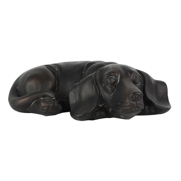 Escultura Decorativa Cachorro Em Resina Bronze 15cm Ss0265 Btc