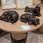 Escultura Decorativa Cachorro Em Resina Bronze 15cm Ss0265 Btc
