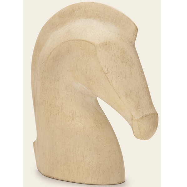 Escultura Decorativa Cavalo Bege Em Poliresina Mart