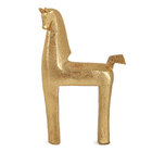 Escultura Decorativa Cavalo Em Poliresina Dourado 24cm 18584