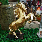 Escultura Decorativa Cavalo Empinando Dourado 31 8x11 5cm