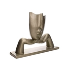 Escultura Decorativa Com Base Descanso Ouro Velho Fosco 30cm