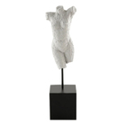 Escultura Decorativa Corpo Feminino Em Poliresina Branco 28x7