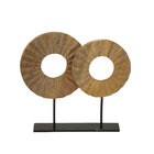 Escultura Decorativa De Madeira E Metal 31 5cm