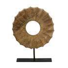 Escultura Decorativa De Madeira E Metal 38cm