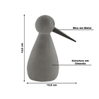 Escultura Decorativa De Pássaro 14 5x7 5x10 5 Cinza - Gran Be