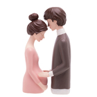 Escultura Decorativa de Resina Casal Gestante 20,5x10cm Wolff