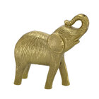 Escultura Decorativa Elefante De Metal Dourado 21cm