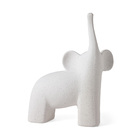 Escultura Decorativa Elefante Em Cerâmica Branco 33cm 16569g