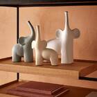 Escultura Decorativa Elefante Em Cerâmica Branco 33cm 16569g