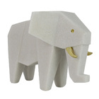 Escultura Decorativa Elefante Em Mármore Branco 23cm Ss0274 B