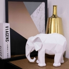 Escultura Decorativa Elefante Em Poliresina Branco 15x20x9 Cm