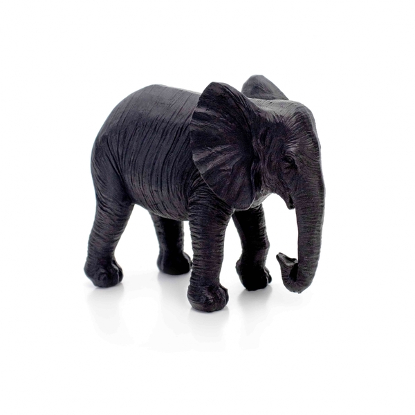 Escultura Decorativa Elefante Em Poliresina Preto 26x31x13 Cm
