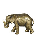 Escultura Decorativa Elefante Em Resina Dourado 14cm Na3047 B