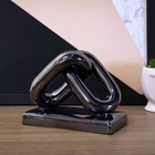 Escultura Decorativa Elos Em Cerâmica Chumbo 12x15x8 5 - Indo