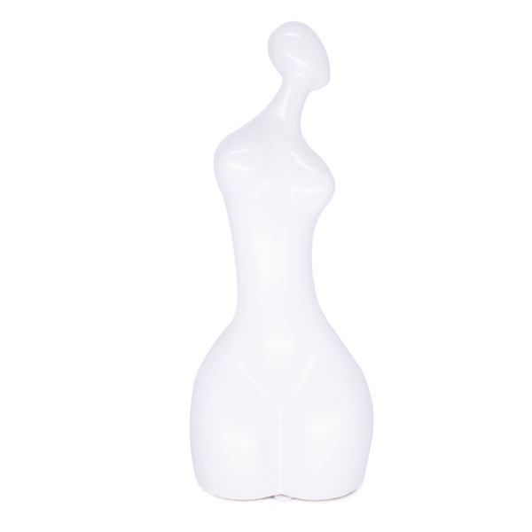 Escultura Decorativa Em Cerâmica Corpo Humano Branco 25 Cm F0