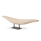 Escultura Decorativa Em Madeira Com Base Em Metal 50cm 16417