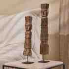 Escultura Decorativa Em Madeira Com Suporte 36cm 17168 Mart